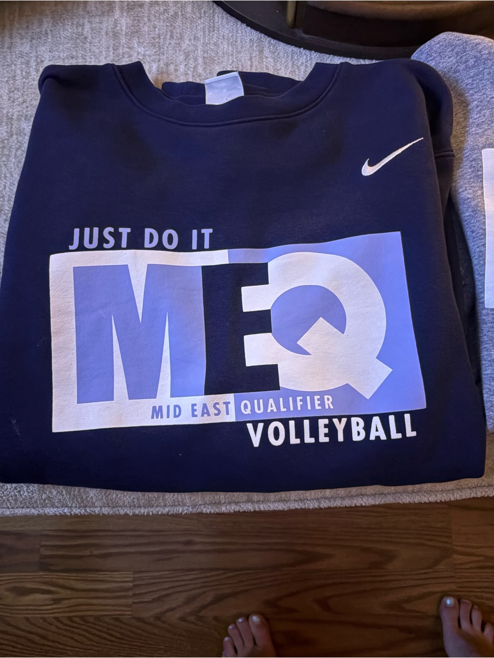 Nike Navy Crewneck Sweatshirt with Black Swoosh Tag